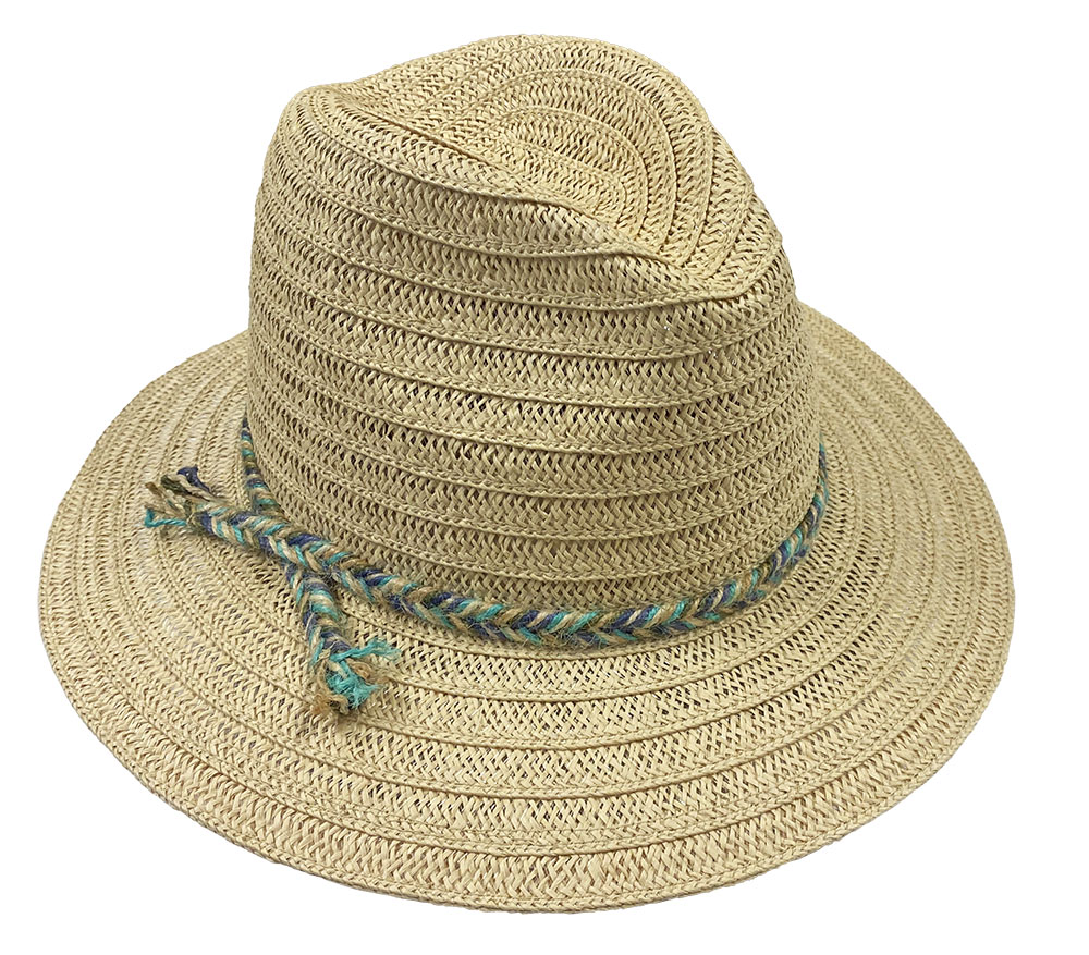 Bay Breeze Ladies Natural Fedora, Braided Jute Band - Ladies Summer Fashion Hats
